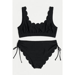 SHEIN Scalloped Black Bikini Set – Size 0XL